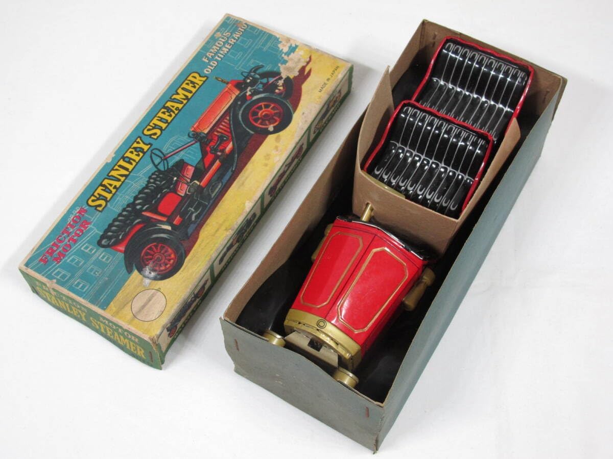 ブリキ【スタンレー スチーマー オールドタイマー赤】tin toy